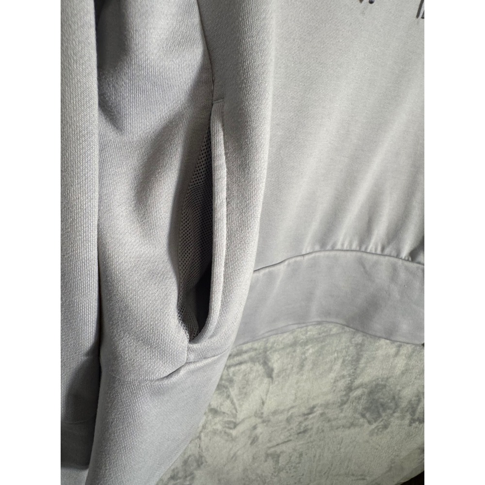 Nike Womens Grey Hoodie Blue Swoosh Pullover Sweatshirt Size M - Picture 7 of 12